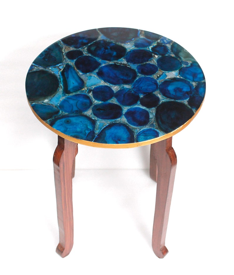 Blue Agate Table Top Agate Table Top Natural Agate Table Etsy