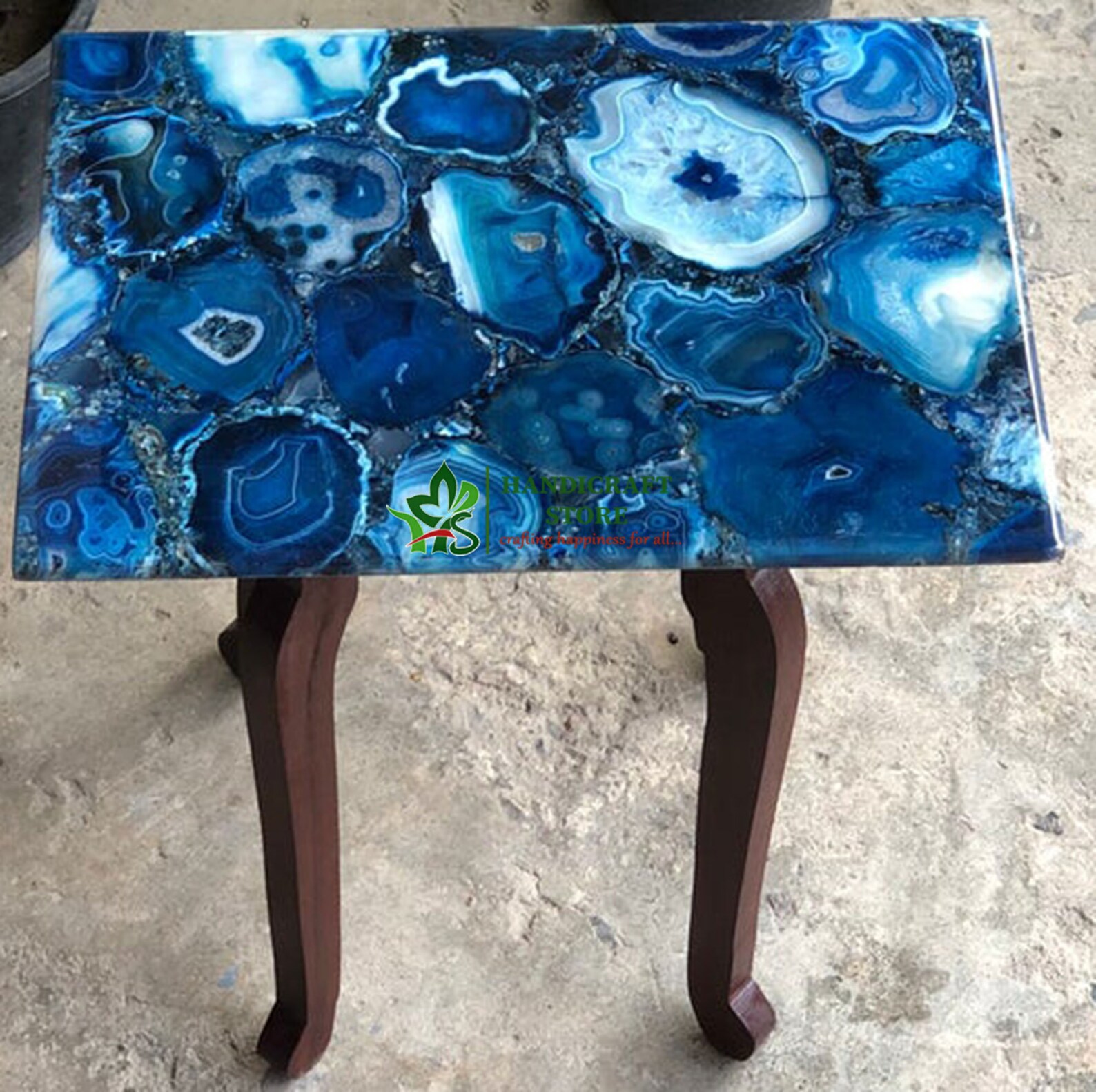 Agate Table Top Agate Table Stone Dining Table Blue Agate Etsy