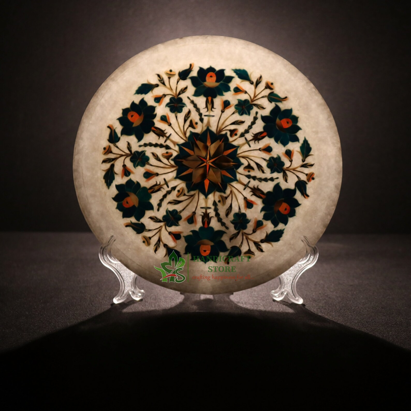 Pietra Dura Marble Plate Home Decor Artistic Plate Wall Etsy