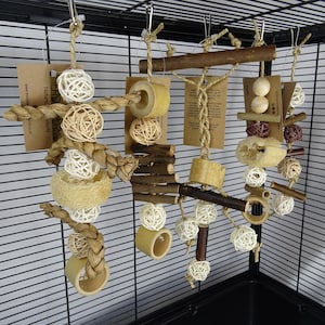 Hanging Chew Toys Natural Wood Various Designs Available - Small Pet - Chinchilla Mice Gerbil Degu Rat Ferret Hamster Rabbit Bird Parrot