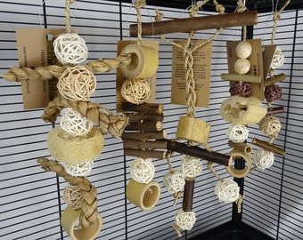Hanging Chew Toys Natural Wood Various Designs Available - Small Pet - Chinchilla Mice Gerbil Degu Rat Ferret Hamster Rabbit Bird Parrot