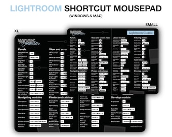 Adobe Lightroom Shortcut Mousepad