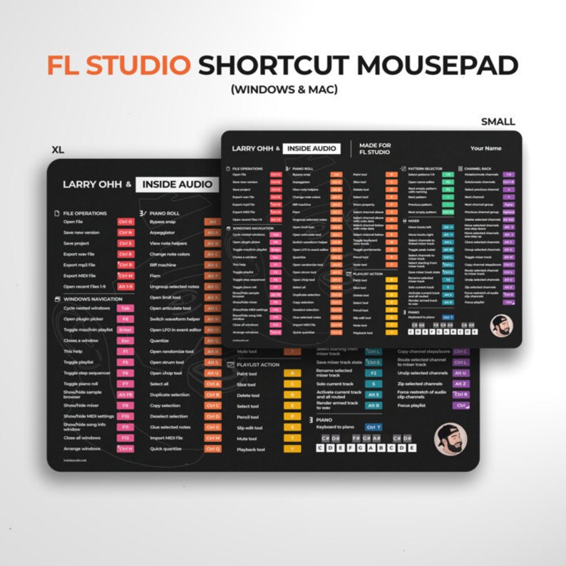 Shortcut Mousepad Made for FL Studio Etsy