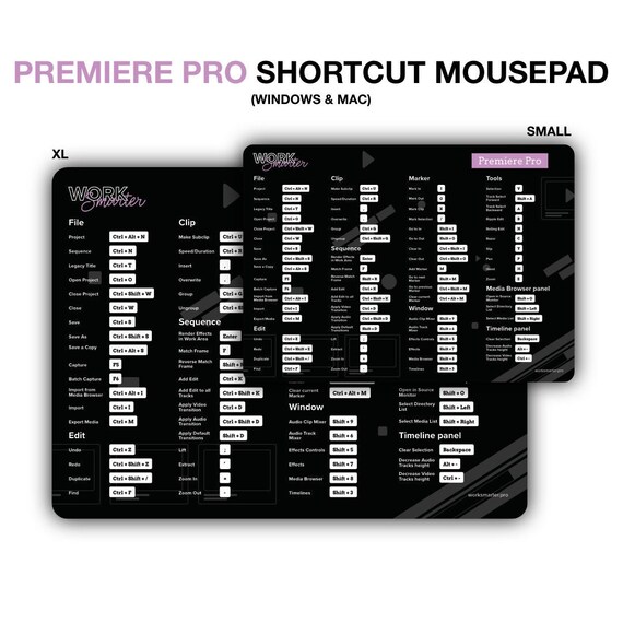 Adobe Premiere Pro Shortcut Mousepad | Etsy