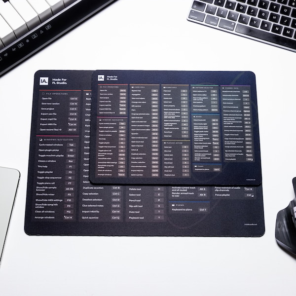 FL Studio Shortcut Mousepad für Apple Mac und Windows