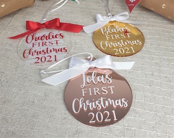 Personalised Baby First Christmas Bauble, Baby's first Christmas Ornament, New baby gift, Personalised Custom Baubles, Baby's 1st Christmas