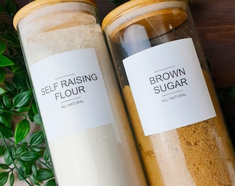 Minimalist White Pantry Labels | Kitchen Organization