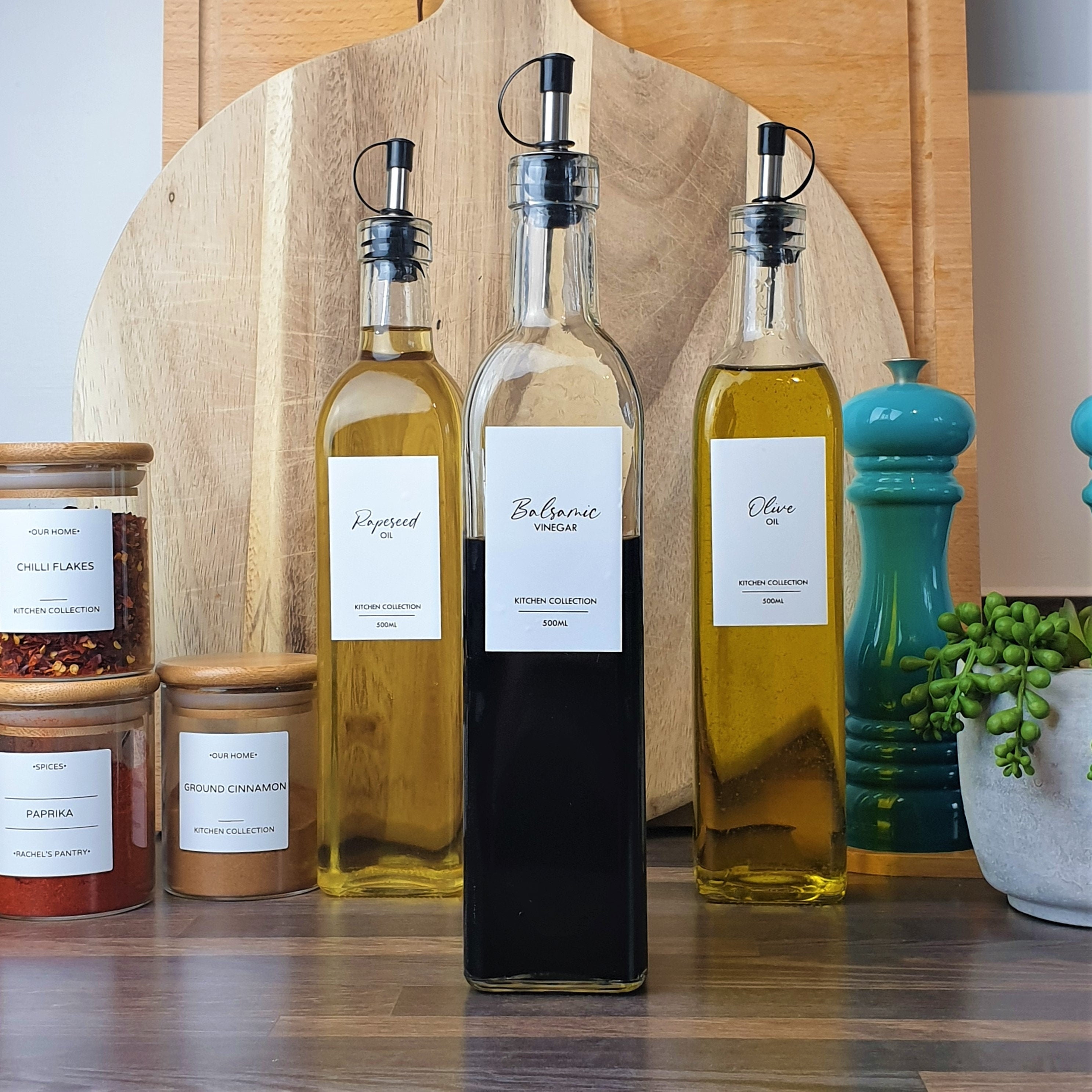 Personalised Oil and Vinegar bottles with White Label Oil Etsy