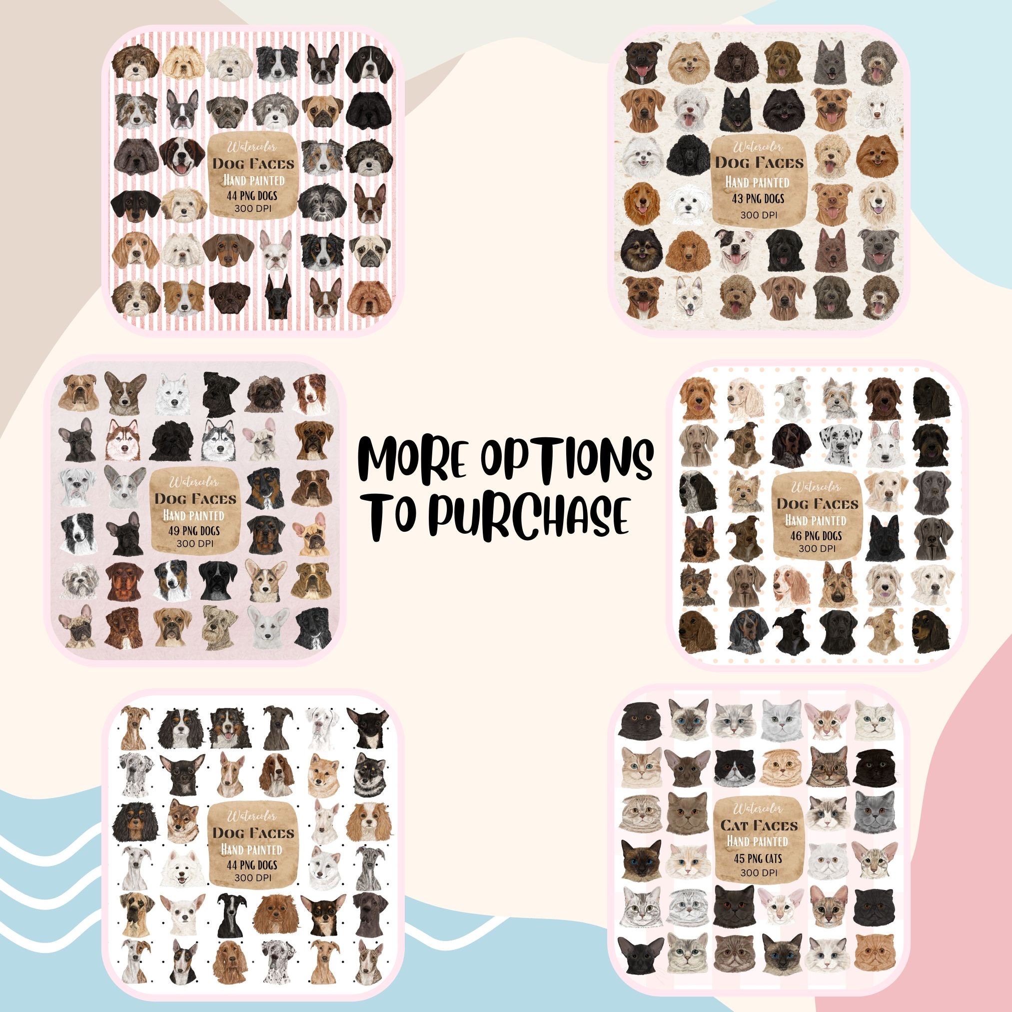 もんた様　確認用 水彩画の犬のクリップアート| 犬の昇華| 手描きの犬の肖像画| のぞき見