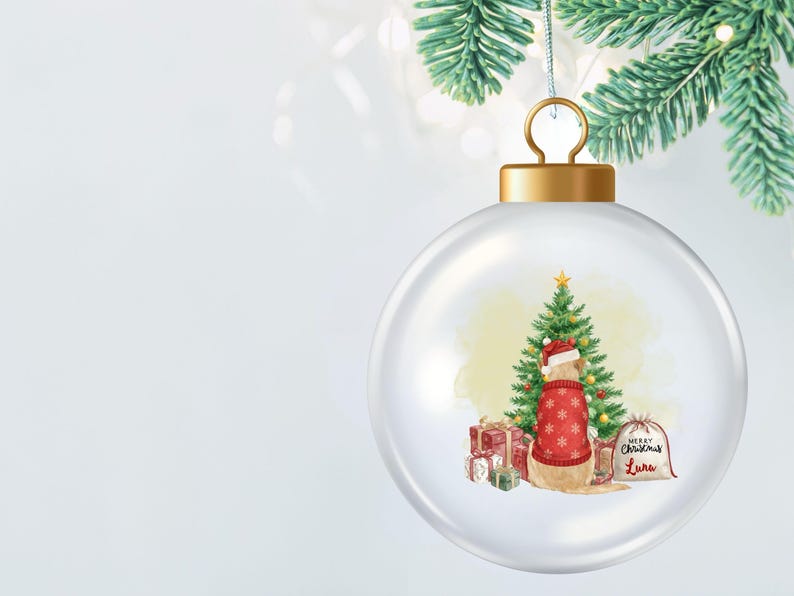 Customizable Christmas Labrador Clipart Set | Name-Ready PNG Elements (28 Items) image 7