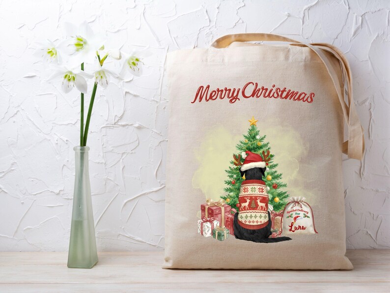 Customizable Christmas Labrador Clipart Set | Name-Ready PNG Elements (28 Items) image 4