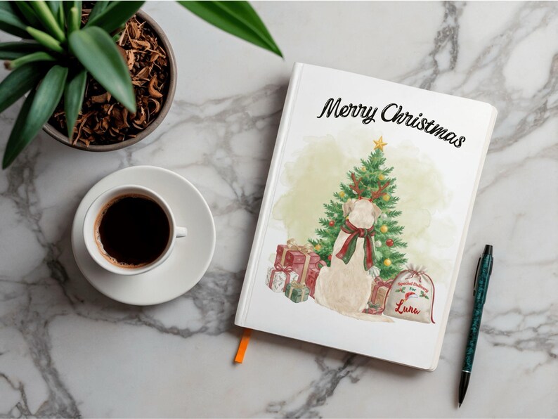 Customizable Christmas Labrador Clipart Set | Name-Ready PNG Elements (28 Items) image 6
