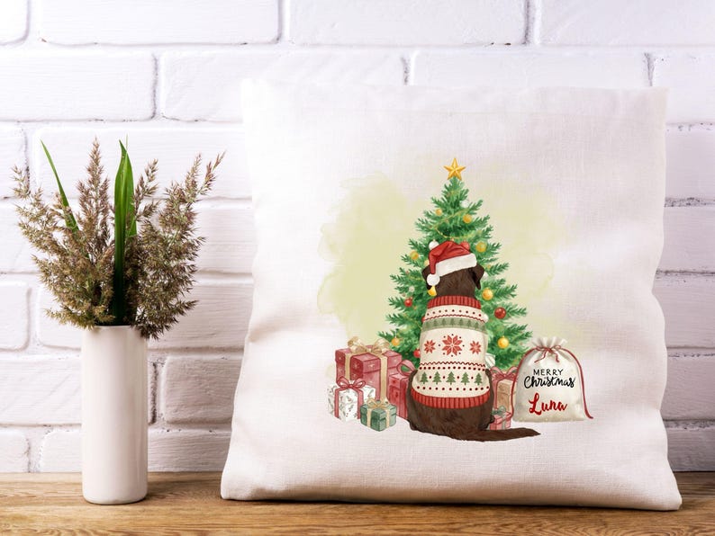 Customizable Christmas Labrador Clipart Set | Name-Ready PNG Elements (28 Items) image 3
