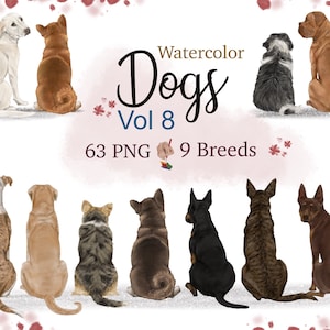 Aquarel hondenrassen clipart. Hondensublimatie png. Afdrukbare hondenafbeelding. Dierenliefhebbers Clipart. Leuke Lab-png. Illustratie van de hond achterover leunen.