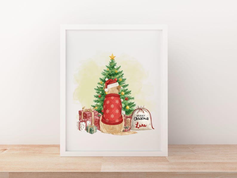 Customizable Christmas Labrador Clipart Set | Name-Ready PNG Elements (28 Items) image 8