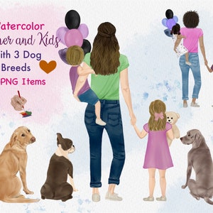 Clip art per la festa della mamma/ Ritratto di madre e bambini/Mamma figlio figlia/ Creatore di ritratti/ Membri della famiglia/ Download digitale mamma e io/ Prima mamma png
