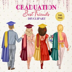 Clipart de mejores amigas graduadas. Clipart de chica musulmana graduada. Clipart de hombre graduado. Clipart de estudiante. Clipart de colegiala. Clipart de togas y birretes.