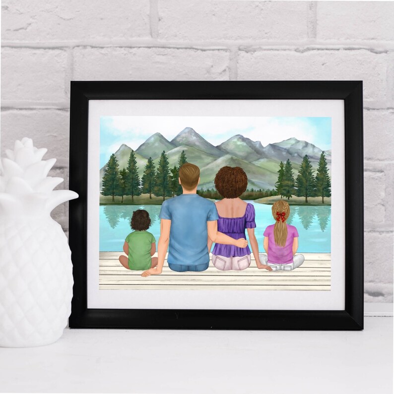 Customizable Family Clipart. Watercolor Family Members. Kids and Parents DIY clipart. Summer Family Portarit. Sitting People Graphics. image 2