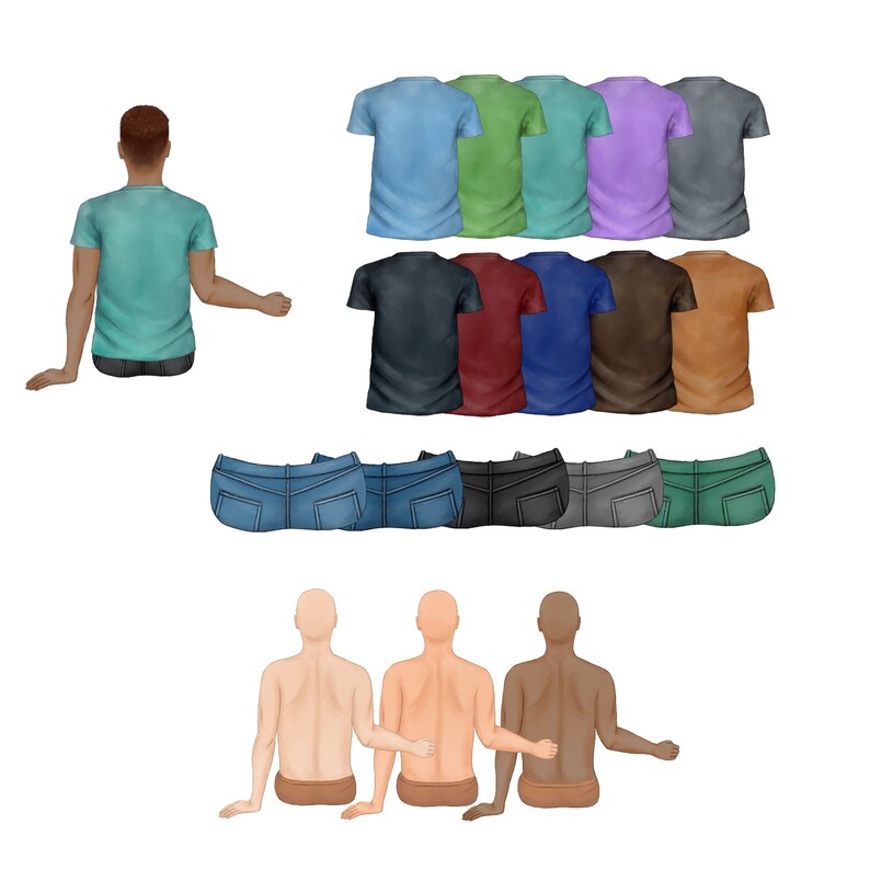 Customizable Family Clipart. Watercolor Family Members. Kids and Parents DIY clipart. Summer Family Portarit. Sitting People Graphics. image 4