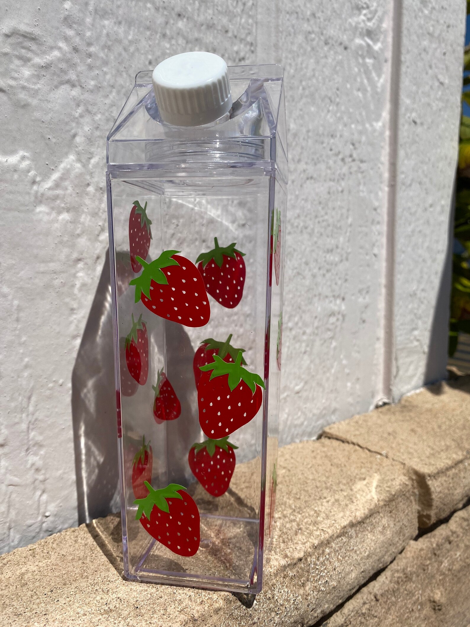 Strawberry Milk Carton Water Bottle Etsy