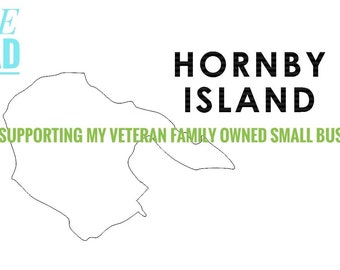 HORNBY ISLAND map outline SVG only file - instant download
