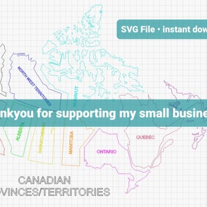 Canadian Provinces and territories outline VECTOR FILE  instant download - SVG instant download