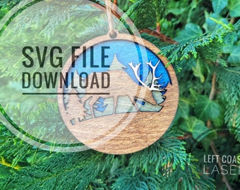 Custom 3D Laser cut Westcoast Elk Deer Christmas Ornament File! SVG FILE ONLY - Instant Download! YouTube tutorial available!
