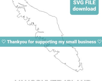 Vancouver Island map outline SVG only file - instant download