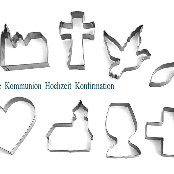 Cookie cutter baptism confirmation wedding communion church dove chalice fish cross stainless steel