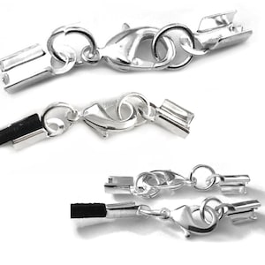Squeeze clasp for straps up to 4.5 mm carabiner silver/gold colored 1/10 pieces 4 mm image 1