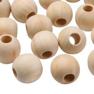 natural large hole wooden bead 24 x 21 mm, hole 9 mm