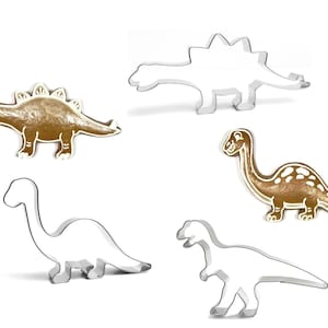 Stainless steel set of 3 dinosaurs, each approx. 6 x 11 cm