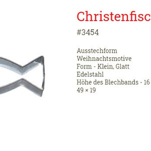 Edelstahl Ausstecher Ausstechform CHRISTENFISCH 5 CM Bild 3