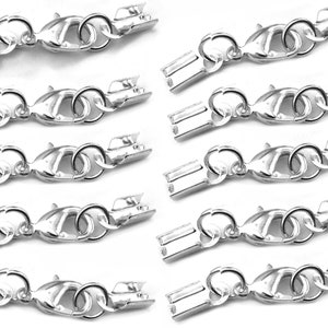 Squeeze clasp for straps up to 4.5 mm carabiner silver/gold colored 1/10 pieces 4 mm image 3