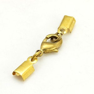 Squeeze clasp for straps up to 4.5 mm carabiner silver/gold colored 1/10 pieces 4 mm image 10