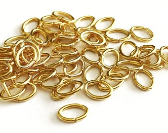 50 Stück Biegeösen 5x4mm 0,02EUR/Stück Biegeringe Ösen goldfarben