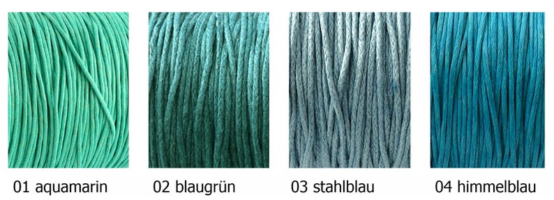 10 Meter Baumwollband gewachst 1mm 21 Farben Bild 2