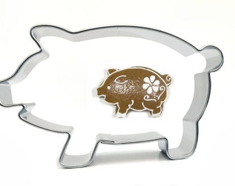 Edelstahl - Ausstechform Schwein Glücksschwein 40x66mm Höhe 1,5cm einfache Reinigung im Geschirrspüler