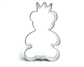 Cookie cutter bear with crown 8.8 cm
