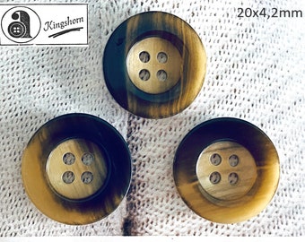 von 1,3 bis 2,7 cm je 6 oder 8 oder 12 Stück Vintage Büffelhornknöpfe