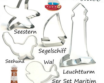 Ausstecher Ausstechform 5er-Set Maritim ca 7-10cm Kekse backen Backform Meer