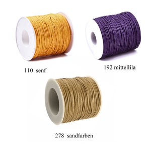 BAUMWOLLBAND 1-1,5mm 15 Sorten ... 10m-70m gewachste Baumwolle für Armbänder Ketten DIY Basteln Bild 10