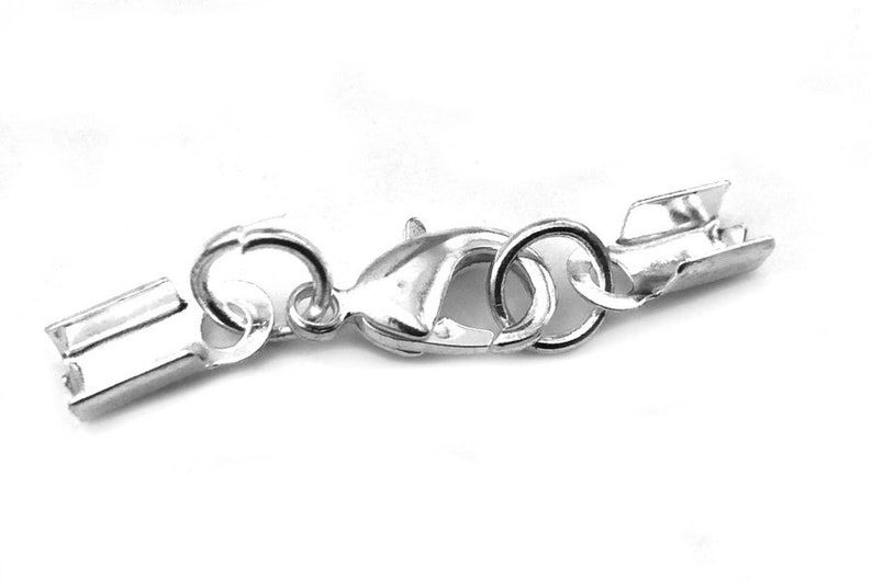 Squeeze clasp for straps up to 4.5 mm carabiner silver/gold colored 1/10 pieces 4 mm image 4