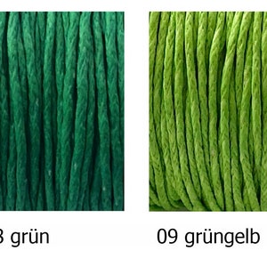 10 Meter Baumwollband gewachst 1mm 21 Farben Bild 4