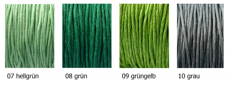 10 Meter Baumwollband gewachst 1mm 21 Farben Bild 4