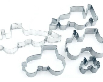 Cookie cutter set of 5 cookie cutters for construction and agricultural machinery stainless steel 5-10 cm