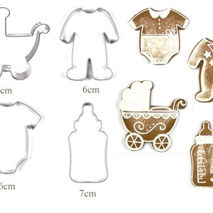 Cookie cutters baby party 6-7 cm stainless steel stroller romper bottle body