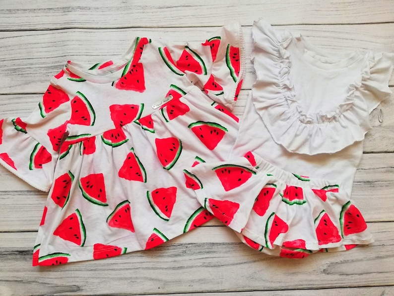 Bloomers shirt with panties watermelon print sizes 62-6 years