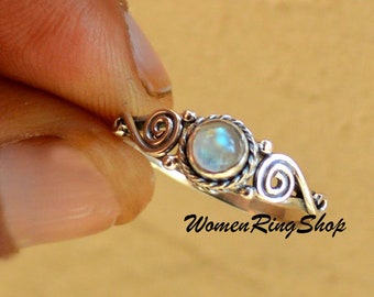 boho gypsy ring Triumph R0184 gold silver ring hippie ring Blue Sapphire ring two tone ring Square stone Silver engagement ring
