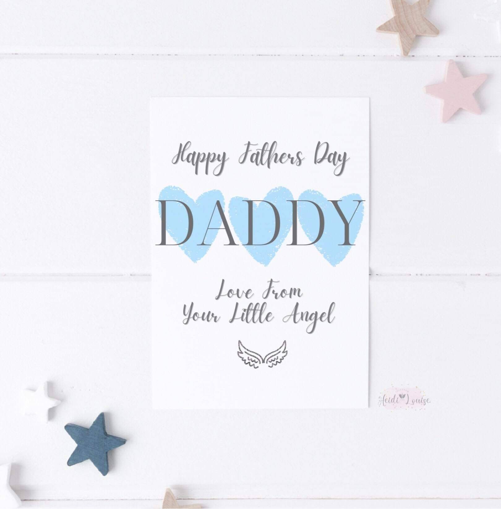 Bereaved Fathers Day Card From Angel Baby Heavenly Card Etsy